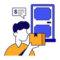 An flat icon design of barcode tracking vector