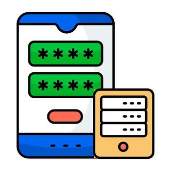 Perfect design icon of mobile data password vector
