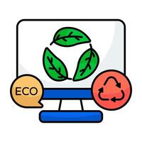 Conceptual graphic flat design icon of recycle vector