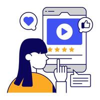 An icon design of mobile videos vector