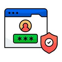 A colored design icon of web user login vector