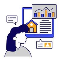 An design of property analytics vector