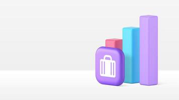 Business financial growth analyzing monitoring statistic report 3d icon realistic vector