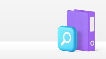 Document archive research file folder examining analysis banner copy space illustration vector