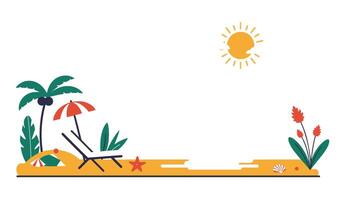 Summer Beach Elements with Fun Seaside Vacation Objects vector