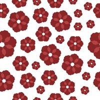 Seamless Abstract Red Floral Pattern Background vector