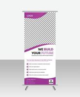Modern Rollup Banner Template with Abstract Design vector