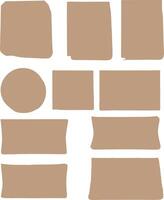 Abstract Geometric Shapes Brown Color Palette Minimalist Modern Art Composition vector