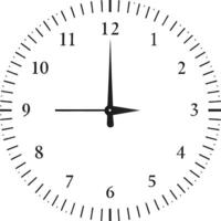 Simple Analog Clock Showing the Time of 915 Precise Timekeeping Device White Background vector