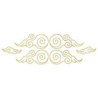 Elegant Golden Chinese Cloud Pattern Design Graphic Art vector