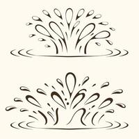 Water Splashing Design Two Variations of Elegant Line Art Water Splashes Graphic Design Elements for Web and Print vector