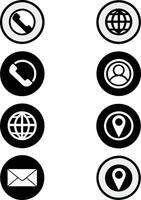 Collection of Contact Us Icons Website Email Phone Globe Location User Profile vector