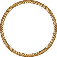 A circular golden rope frame border design element for s or text vector