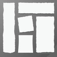 A set of four white paper pieces on a gray background vector