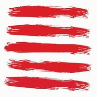 Abstract Red Paint Brush Strokes Graphic Design Elements vector