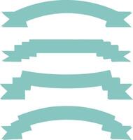 Collection of Four Teal Blank Ribbon Banners for Text or Design Elements vector