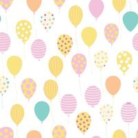 Pastel Balloons Seamless Pattern A Delightful Background of Colorful Party Balloons vector