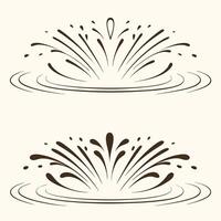 Water Fountains Splashes Design Elements Two Elegant s of Water Splashes in a Pond vector