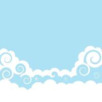 A Delightful of Swirling Clouds in a Baby Blue Sky Background vector