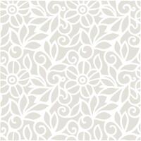 Elegant Seamless Pattern with Delicate Floral Design and Swirls in Light Beige and White vector