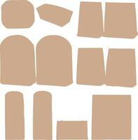 Abstract Beige Shapes Composition Minimalist Geometric Art Print vector