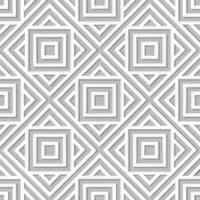 Abstract Geometric Pattern with Interlocking Squares and Triangles in Gray and White vector