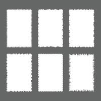 Collection of Six Blank White Frames with Varied Edges for Design and Decoration vector