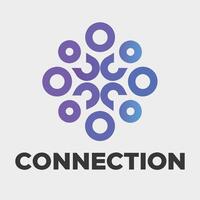 Abstract Purple Circle Network Connection Logo Design Graphic Branding Visual Identity vector