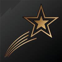 Elegant Gold Star Streaking Across Dark Background Design Element vector