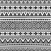 Black and White Geometric Tribal Aztec Pattern Seamless Repeat Design vector