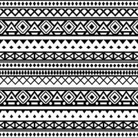 Striped Black and White Geometric Tribal Pattern Seamless Design Textile Fabric Print vector
