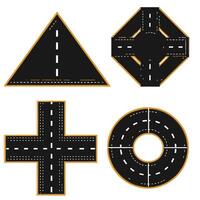 Aerial View of Different Road Junctions and Intersections Designs for City Planning vector