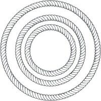 Nautical Rope Circles Design Element Graphic Three Intertwined Thick Ropes vector