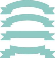 Collection of Four Teal Blank Ribbon Banners for Design Projects vector