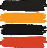 Abstract horizontal stripes of black orange and red paint strokes grunge texture background design element vector