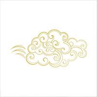 Ornate Golden Cloud Design with Swirling Patterns and Gentle Breeze vector