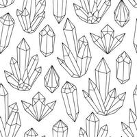 Geometric Crystal Seamless Pattern Background of Various Crystal Shapes and Sizes vector