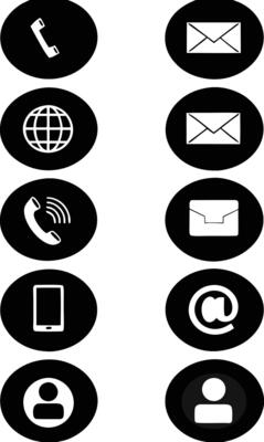Collection of Contact Us Icons for Website and Application Design