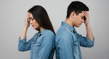 A man and woman are looking at each other photo