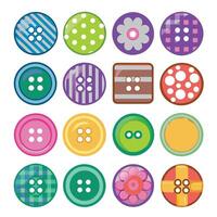 Collection of Colorful and Varied Sewing Buttons for Craft Projects vector