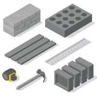 Construction Materials and Tools for Building Projects vector