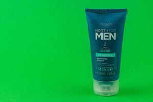24.03.25 Lviv Ukraine North for Men soothing cream on green background photo