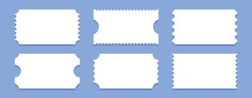 Various blank ticket designs in different shapes and sizes for creative use vector