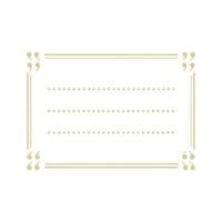 Elegant Beige Frame with Dotted Lines and Quotation Marks for Text or Quote vector