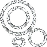 Nautical Rope Circles Graphic Design Element Set vector