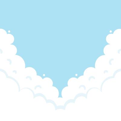 Cartoon Cloudscape Background Featuring Fluffy White Clouds Against a Light Blue Sky Perfect for a Childrens Book or a Weather App