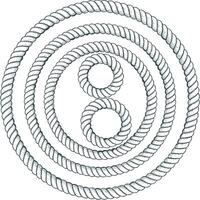Nautical Rope Design Concentric Circles Intertwined Cordage Maritime Theme vector