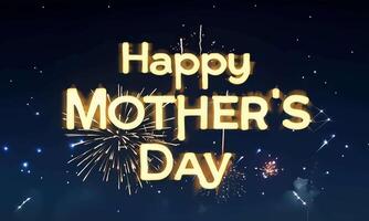 animated text happy mother day with a background of festive fireworks explosions video