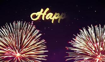 animated text happy mother day with a background of festive fireworks explosions. video