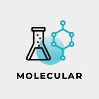 Molecular Structure Science Lab Chemistry Research Experiment Analysis Testing Beaker Flask Atoms Bonds vector